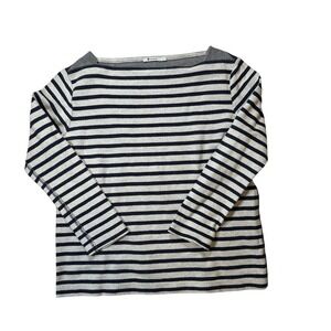 Alexander Wang Women's Size Large Long Sleeve Top Striped Blue White Grey